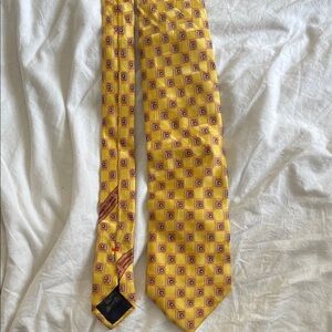 Ermenegildo Zenga Yellow Patterned Silk Tie 58”